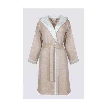 Ecocotton Hasna %100 Organik Pamuk Keten Melanj Terra Kadın Bornoz