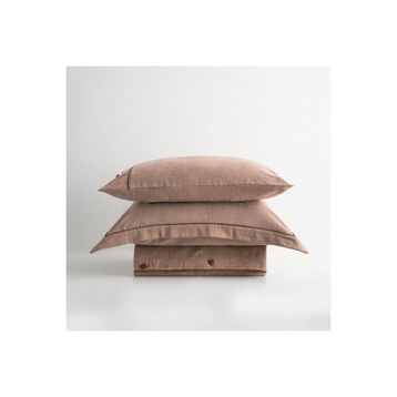Ecocotton Havin Battal Boy %100 Organik Pamuk Saten Parça Boya Bej 240x220 cm Nevresim Takımı
