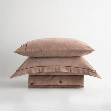 Ecocotton Havin Battal Boy %100 Organik Pamuk Saten Parça Boya Bej 240x220 cm Nevresim Takımı