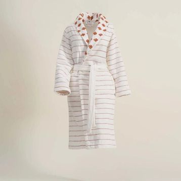 Ecocotton İmre %100 Organik Pamuk Jakarlı Kiremit Kadın Bornoz
