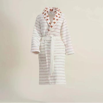 Ecocotton İmre %100 Organik Pamuk Jakarlı Kiremit Kadın Bornoz