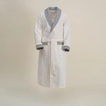 Ecocotton İzgi %100 Organik Pamuk Jakarlı Siyah Erkek Bornoz