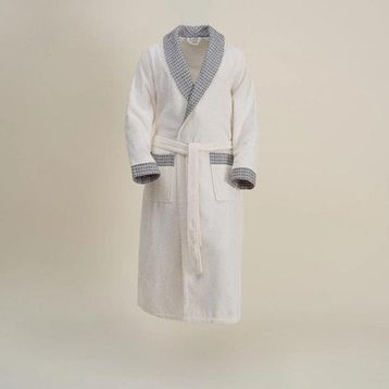 Ecocotton İzgi %100 Organik Pamuk Jakarlı Siyah Erkek Bornoz