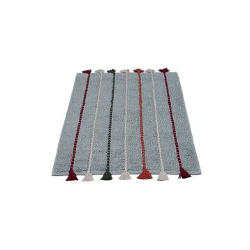 Ecocotton Katari %100 Organik Pamuk El Nakışlı Yeşil 50x80 cm Banyo Paspası