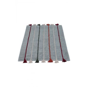 Ecocotton Katari %100 Organik Pamuk El Nakışlı Yeşil 50x80 cm Banyo Paspası