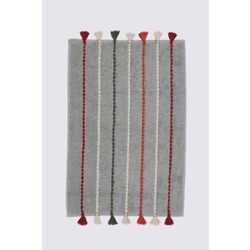 Ecocotton Katari %100 Organik Pamuk El Nakışlı Yeşil 50x80 cm Banyo Paspası