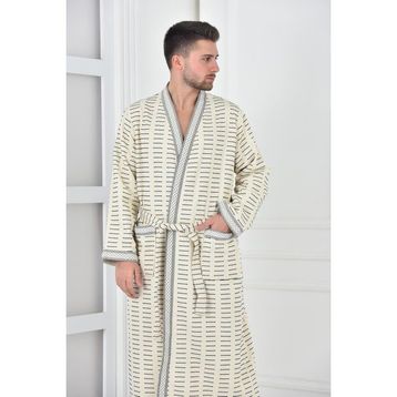 Ecocotton Laodikeia Krem Erkek Bornoz