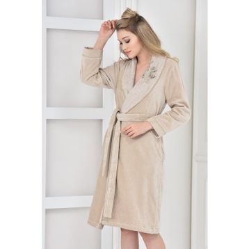 Ecocotton Masal Bej Kadın Bornoz