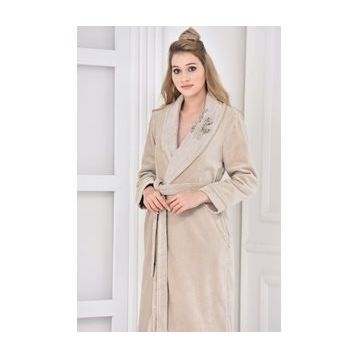 Ecocotton Masal Bej Kadın Bornoz