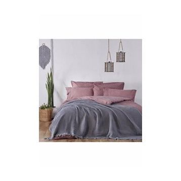 Ecocotton Seren Antrasit Organik Pamuk Çift Kişilik Pike