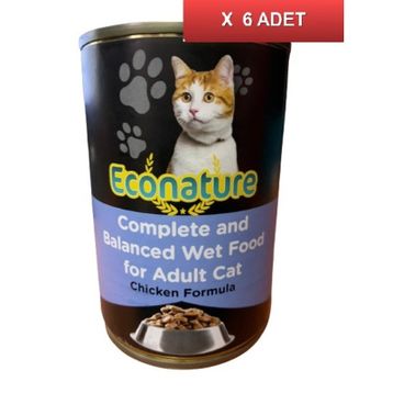 Econature Tavuk Etli Konserve Yetişkin 6 x 400 gr Kedi Maması