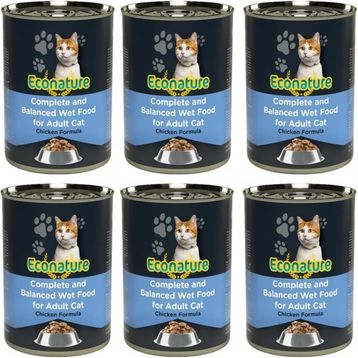 Econature Tavuk Etli Konserve Yetişkin 6 x 400 gr Kedi Maması