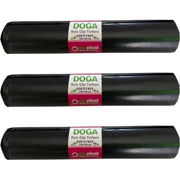 Ecoplast 240 L 700 gr 10'lu 120x150 cm Siyah Hantal Konteyner Çöp Torbası (3 adet)