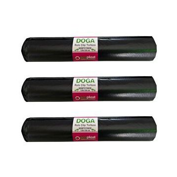 Ecoplast 240 L 700 gr 10'lu 120x150 cm Siyah Hantal Konteyner Çöp Torbası (3 adet)