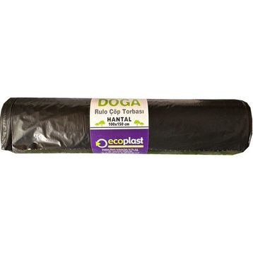 Ecoplast 240 lt 100x150 cm 600 gr 10 Adetlik 1 Rulo Siyah Hantal Konteyner Çöp Torbası