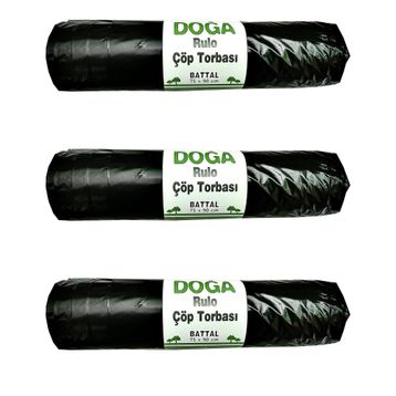 Ecoplast 300 gr 75x90 cm 10 Adetlik 1 Rulo Battal Boy Siyah Çöp Torbası Poşeti
