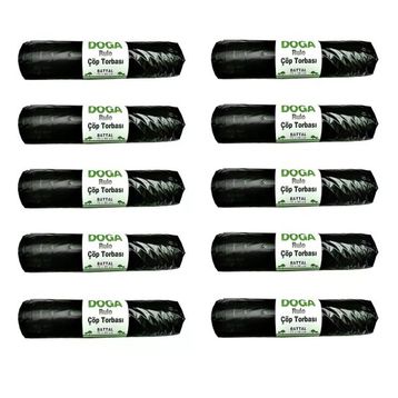 Ecoplast 300 gr 75x90 cm 10 Adetlik 1 Rulo Battal Boy Siyah Çöp Torbası Poşeti