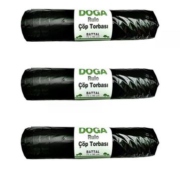 Ecoplast 300 gr 75x90 cm 10 Adetlik 1 Rulo Battal Boy Siyah Çöp Torbası Poşeti