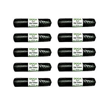 Ecoplast 300 gr 75x90 cm 10 Adetlik 1 Rulo Battal Boy Siyah Çöp Torbası Poşeti