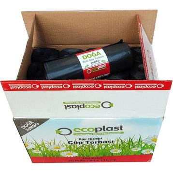 Ecoplast 500 gr 90 lt 80x110 cm 10 Adetlik Rulo Battal Boy Çöp Torbası