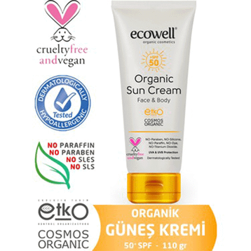 Ecowell 110 gr Spf50 Organik Güneş Kremi