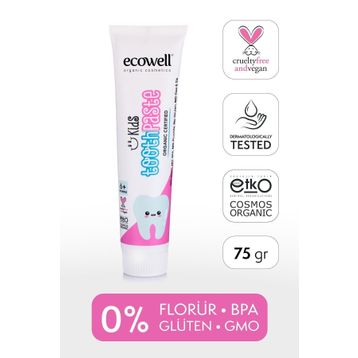 Ecowell 6 Ay Ve Sonrasına Uygun Florürsüz Organik 75 gr Çocuk Diş Macunu