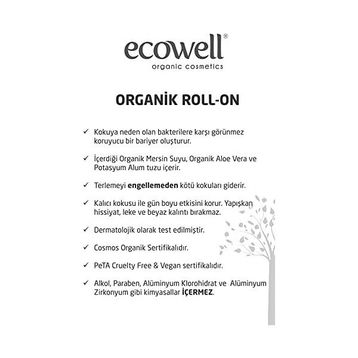 Ecowell 75 ml Erkek Organik Roll-On