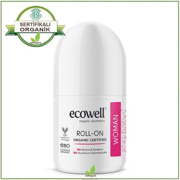Ecowell 75 ml Kadın Organik Roll On Deodorant