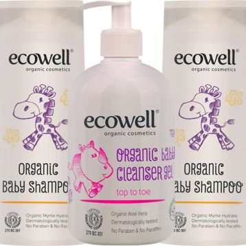 Ecowell Organik 2x300 ml Bebe Şampuanı + Organik 500 ml Temizleme Jeli