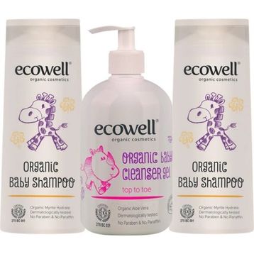 Ecowell Organik 2x300 ml Bebe Şampuanı + Organik 500 ml Temizleme Jeli
