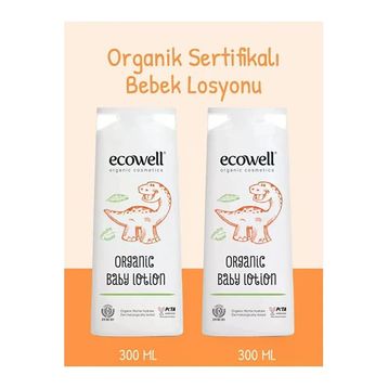 Ecowell Organik & Vegan Sertifikalı 2x300 ml Bebek Yüz & Vücut Losyonu