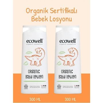 Ecowell Organik & Vegan Sertifikalı 2x300 ml Bebek Yüz & Vücut Losyonu
