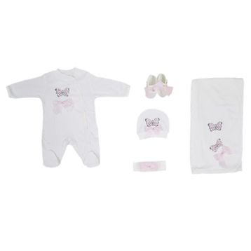 Eda Baby 7712 0-3 Ay Çiçekli Lüx 5'li Hastane Çıkış Seti