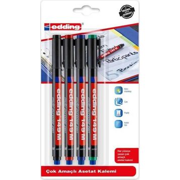 Edding 1 mm 4'lü Silgili Asetat Kalemi