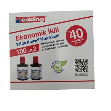 Edding 100 ml 2'li Legamaster Kırmızı Tahta Kalemi Mürekkebi