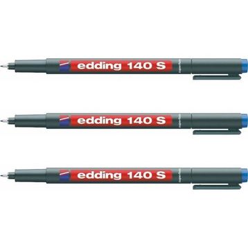 Edding 140S 3'lü Mavi Asetat Kalemi