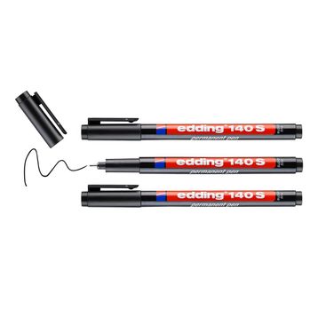 Edding 140S 3'lü Siyah Asetat Kalemi