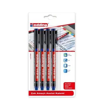 Edding 149M Karışık Renk 4'lü Kutu Asetat Kalemi
