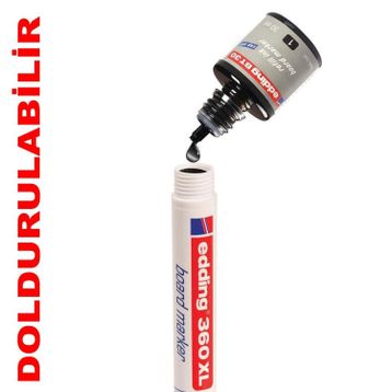 Edding 20 Adet Siyah 360XL 1 Adet Siyah Mürekkep 30 ml Beyaz Tahta Kalemi