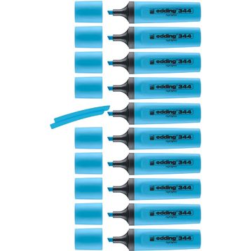 Edding 344 Highlighter Mavi 10'lu Fosforlu Kalem