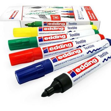 Edding 4500 5'li Set Basic 2-3 mm Tekstil Kalemi