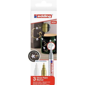 Edding 750 Gloss Metalik Renkler 2-4 mm 3'lü Paint Marker