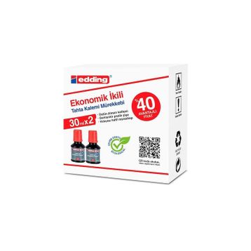 Edding Kırmızı 2x30 ML Tahta Kalemi Mürekkebi