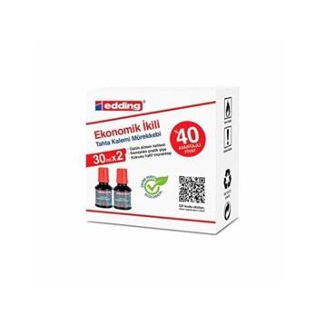 Edding Kırmızı 2x30 ML Tahta Kalemi Mürekkebi