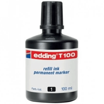 Edding Mürekkebi Permanent Damlalıklı 100 ml Siyah Markör