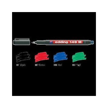 Edding Permanent M Seri 1.0 mm Siyah 149 M 10'lu Paket Asetat Kalem