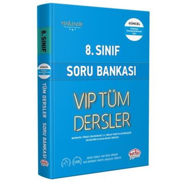 Editör Yayınevi 8.Sınıf LGS VIP Tüm Dersler Soru Bankası Mavi Kitap