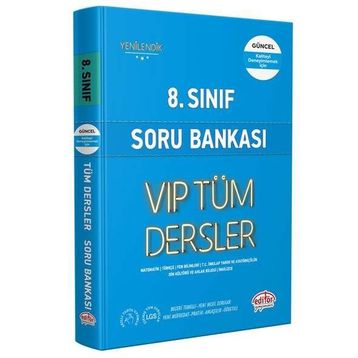 Editör Yayınevi 8.Sınıf LGS VIP Tüm Dersler Soru Bankası Mavi Kitap