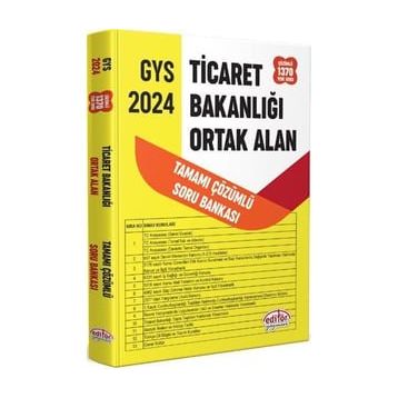 Editör Yayınevi GYS T.C. Ticaret Bakanlığı Tüm Kadrolar İçin Tamamı Çözümlü Ortak Alan Soru Bankası