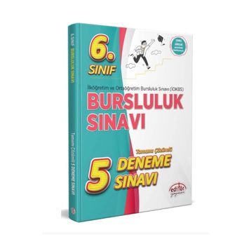 Editör Yayınları - 6. Sınıf Bursluluk Sınavı Çözümlü 5 Deneme Sınavı
